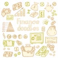 Doodle Business and Finanse isolated. Vector illustration. Royalty Free Stock Photo